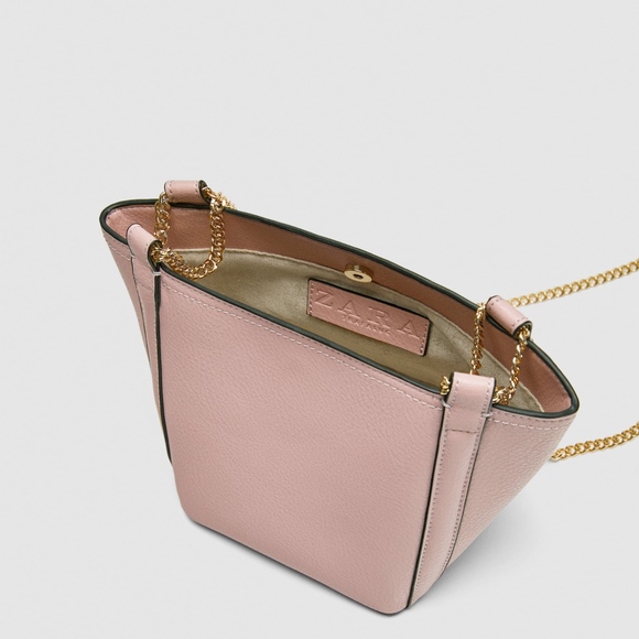 Zara Mini Bucket Bag Straps Shoulder bag Pink - Picture 2 of 8